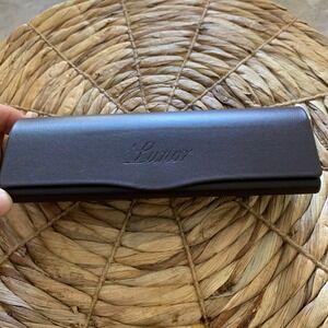 Lunor Genuine Leather Eyewear Case Dark Brown Interior Made in EU Hard Shell